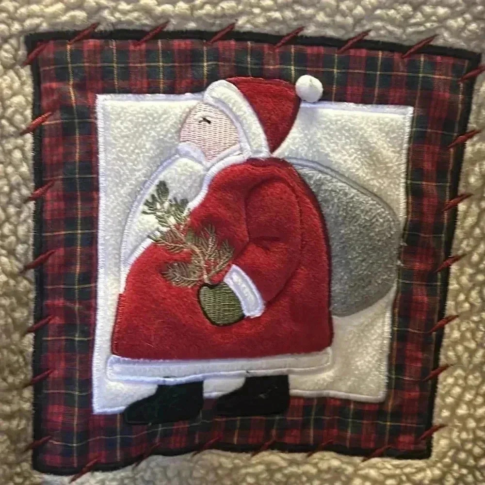Christmas Holiday Santa With Cotton Ball Hat Fleece Sweater Size 1x Ladies - Picture 2 of 7